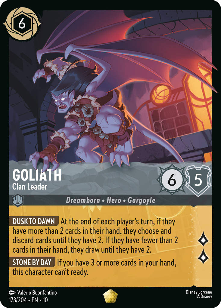 Disney|Whispers in the Well|Lorcana|Set10|Single|Steel|Character|Legendary  Goliath - Clan Leader [173/204] - Set 10 - Whispers in the Well Steel -  Character
