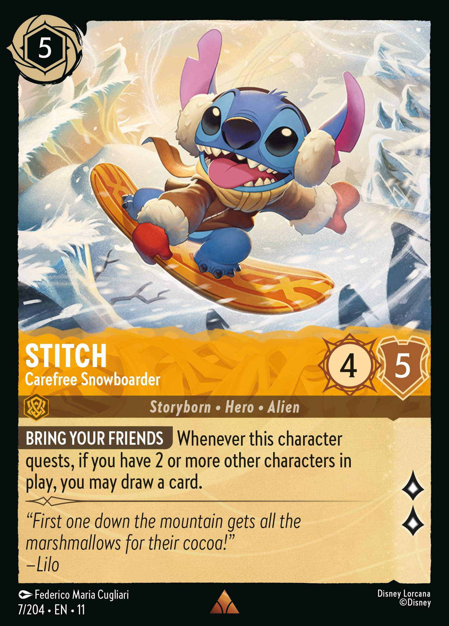 007/204 Stitch - Carefree Snowboarder