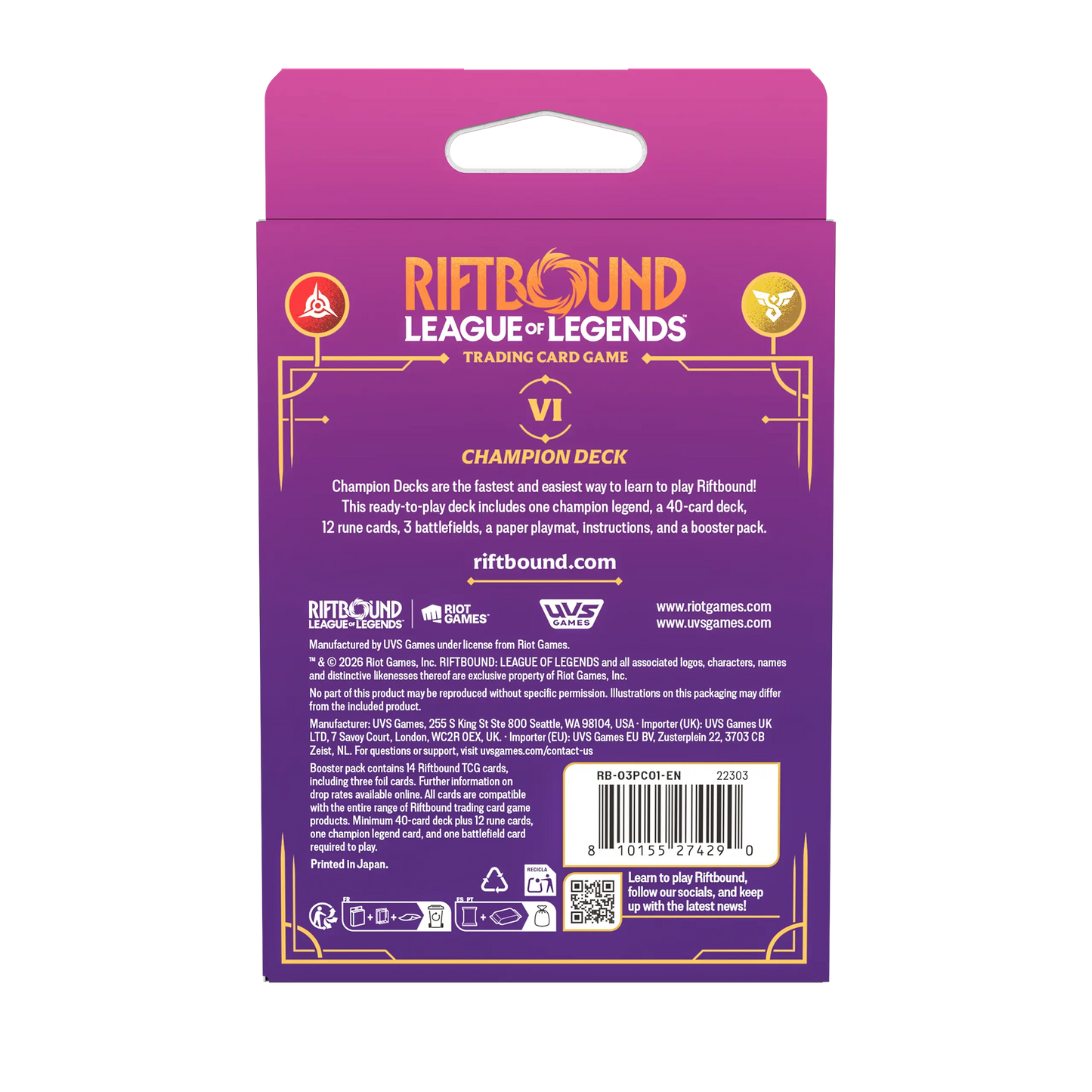 Riftbound: League of Legends TCG Unleashed Champion Deck: Vi