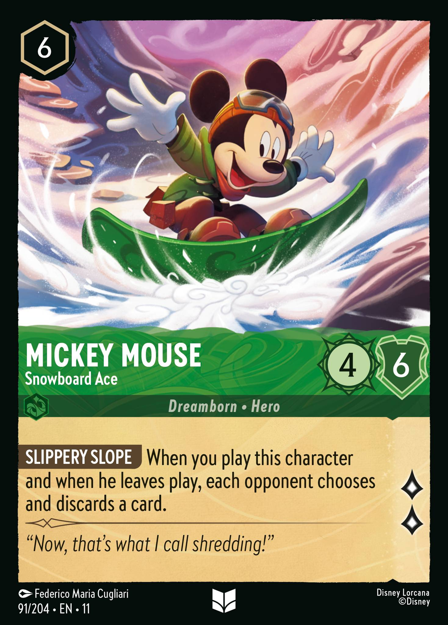 091/204 Mickey Mouse - Snowboard Ace