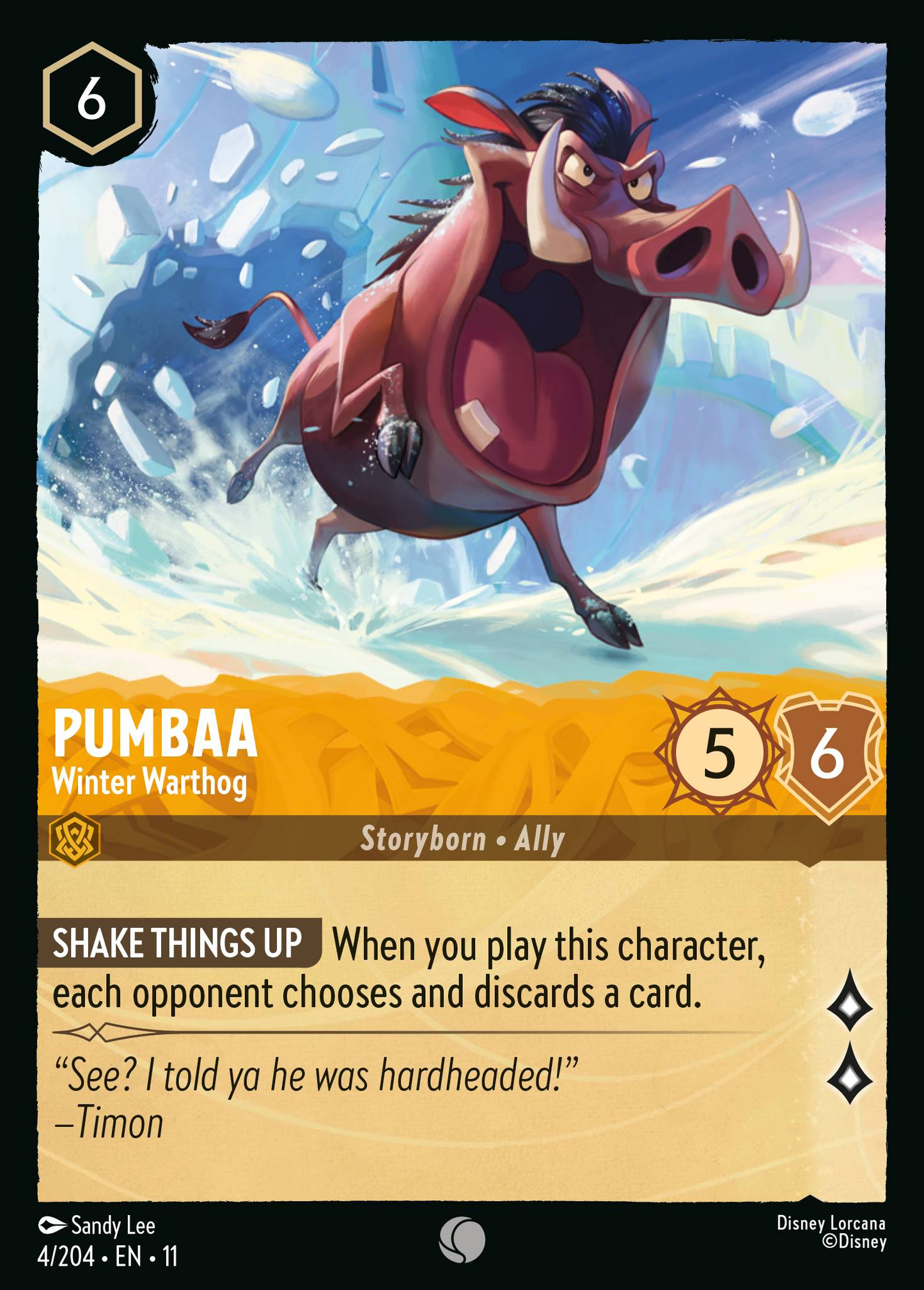 004/204 Pumbaa - Winter Warthog