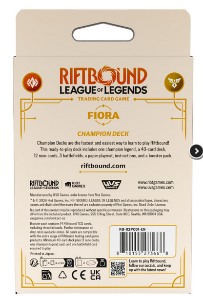 Riftbound: Spiritforged - Spiritforged Champion Deck - Fiora l League of Legends TCG