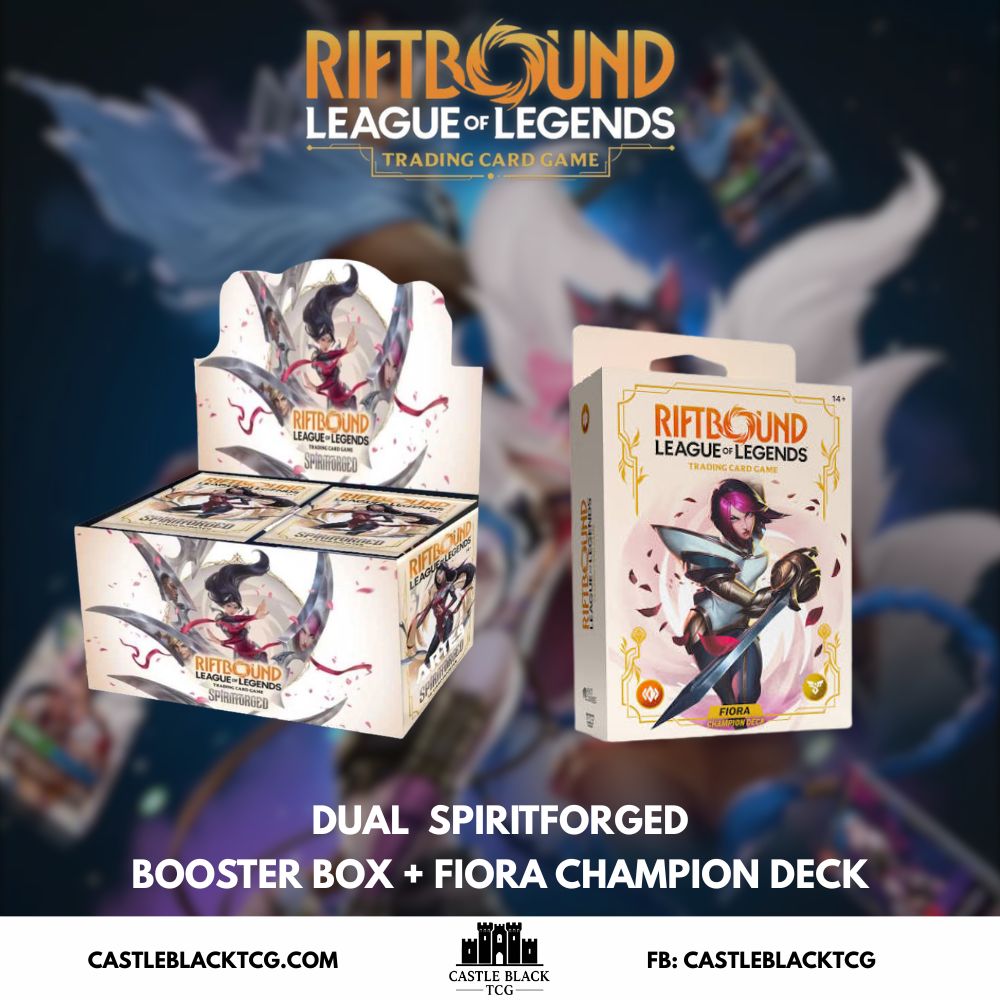 Riftbound: Spiritforged - Dual 
Booster BOX + Fiora champion deck l League of Legends TCG