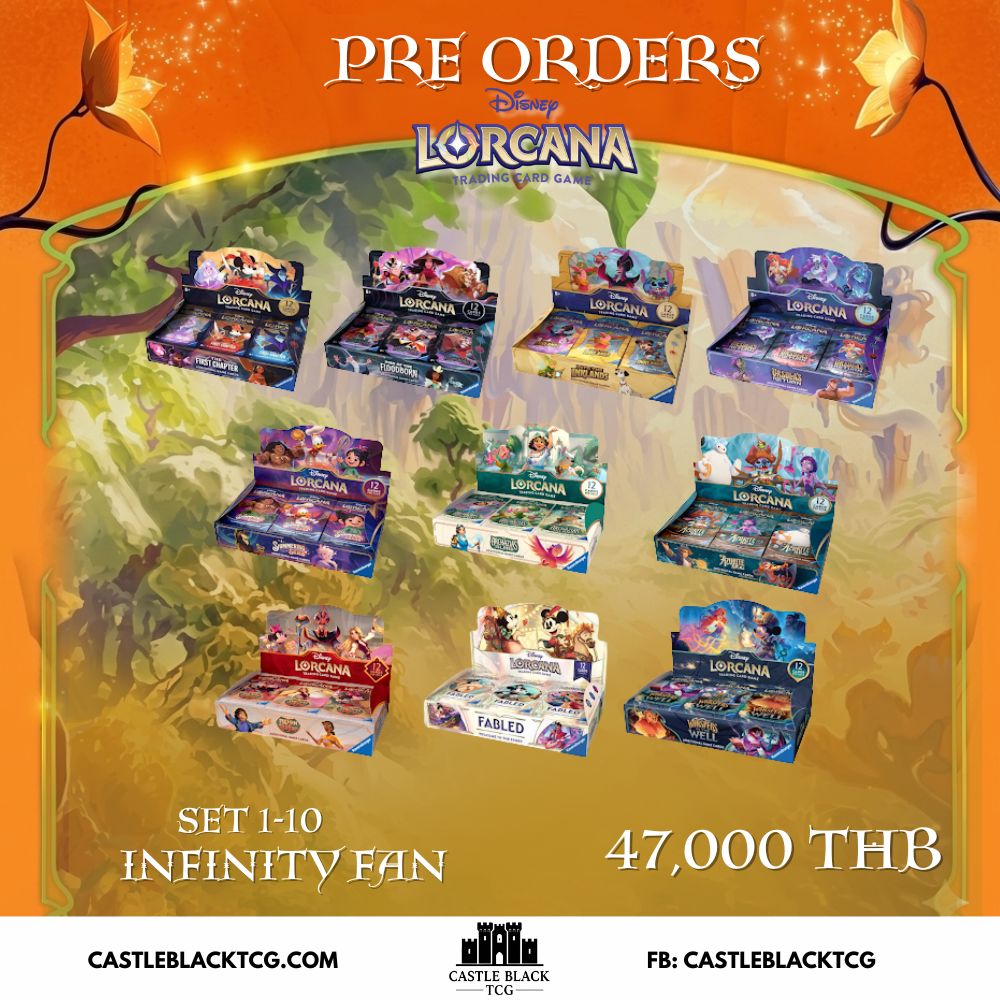 Lorcana (Set 1-10) Infinity Fan Set Booster Box Bundle(10 Box) ส่งสลิปที่ Inbox เพจ