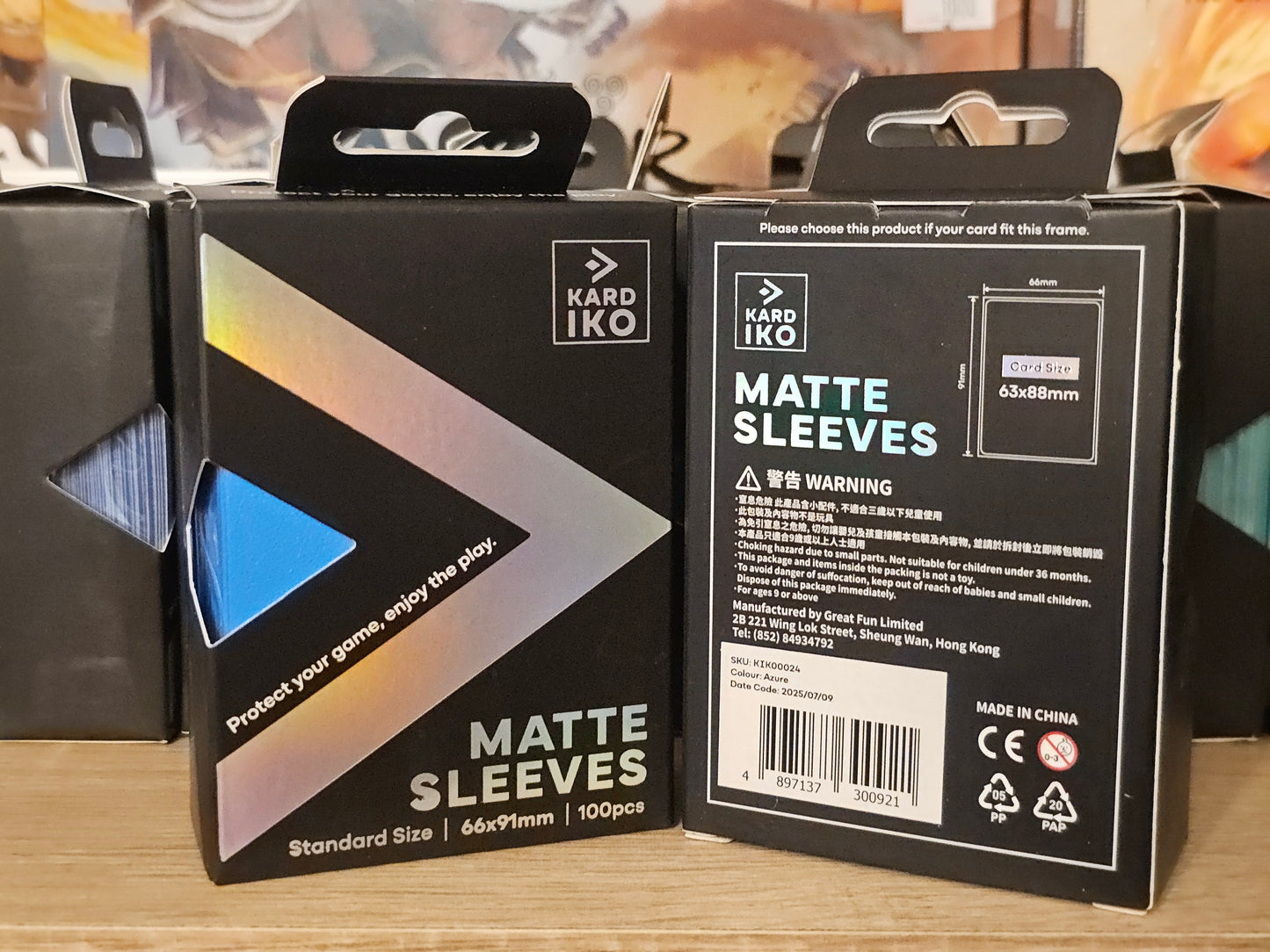 KARDIKO Matte Sleeves Plain Color 100 Pack